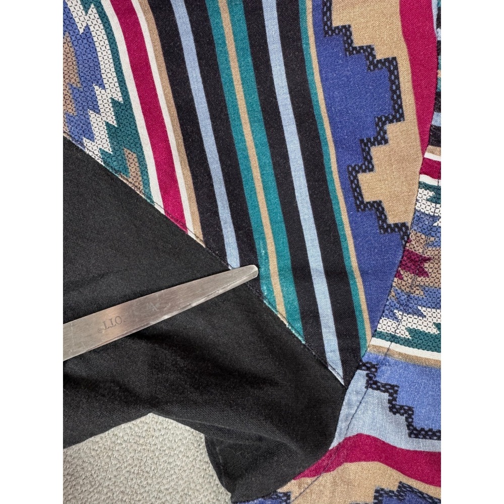 Vtg 90s Wrangler Cowboy Cut Aztec Western Shirt 17.5 x 35 X-Long Tail USA - Picture 8 of 12